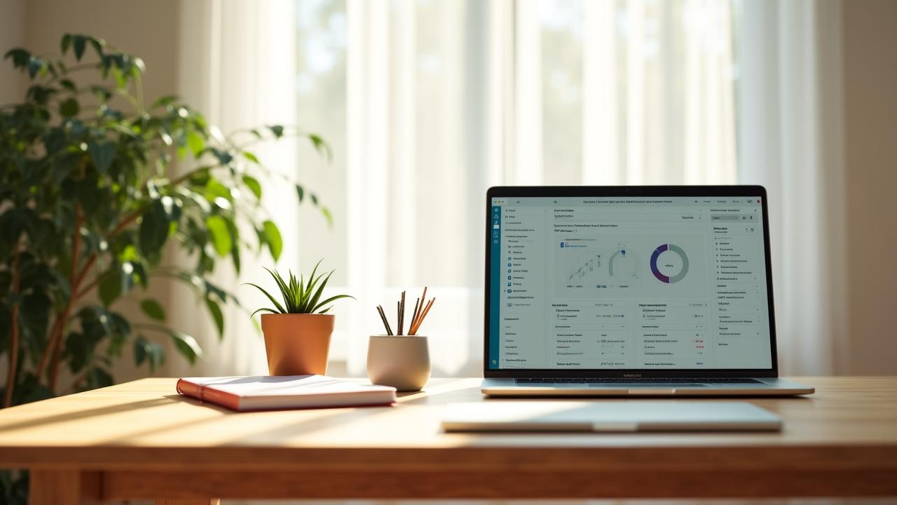 A calm, minimalist digital workspace showing organized tasks and notes